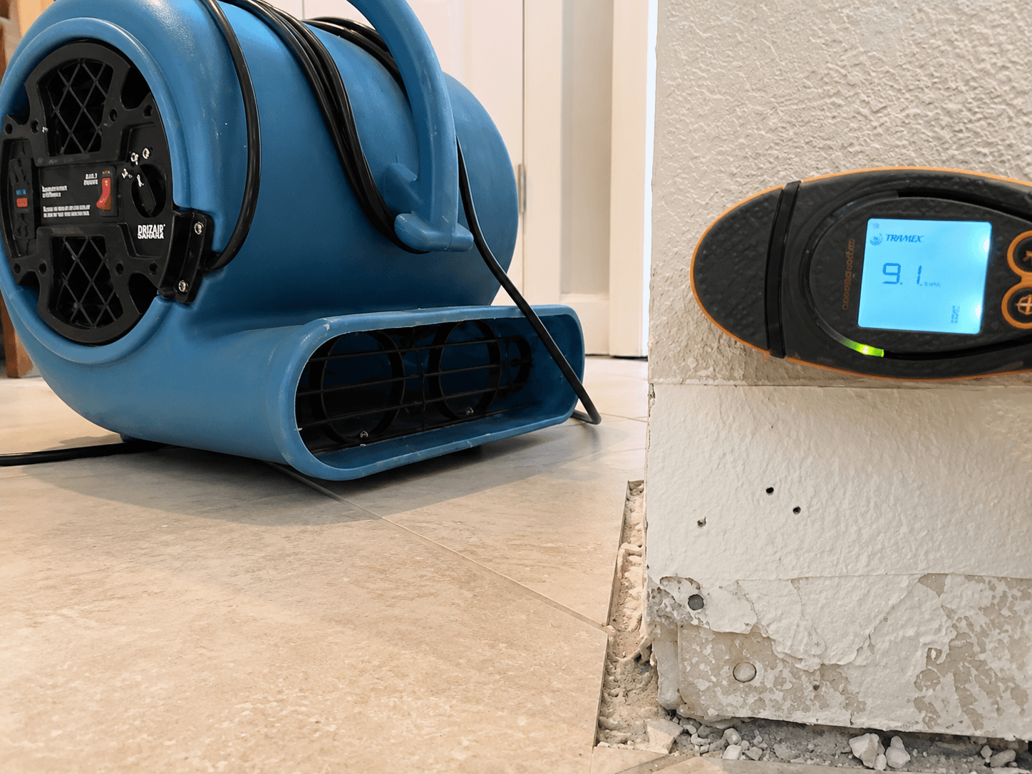 DryZone water damage restoration project