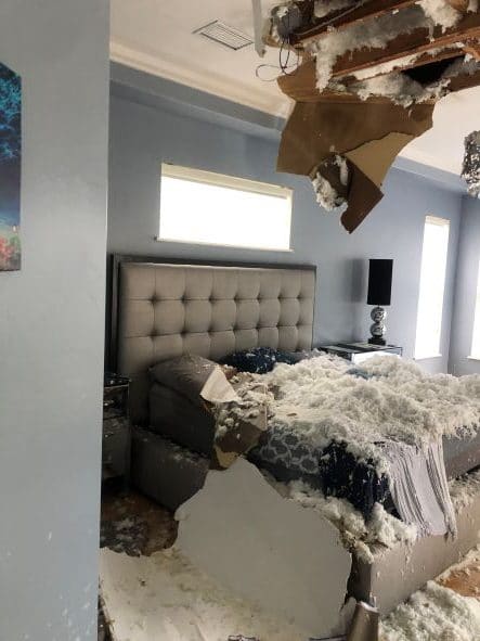 Broken Ceiling in Bedroom